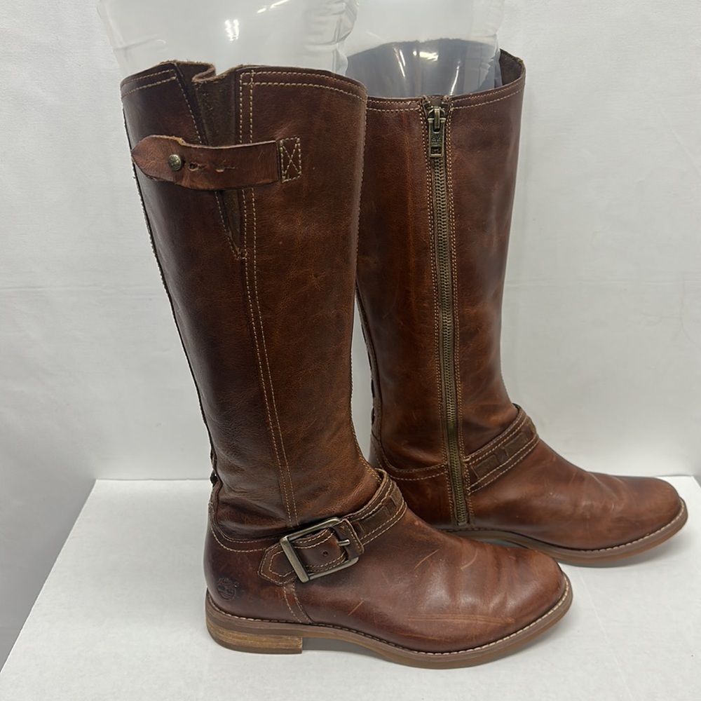 Timberland Savin Hill EUC Brown leather riding boots size 7.5 - Picture 5 of 9